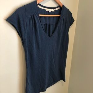Boden slate blue linen top size 6